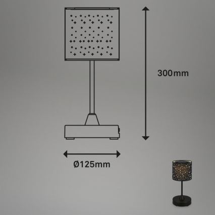 Brilo - LED stmievateľná nabíjateľná vonkajšia stolová lampa LOLE LED/3W/5V 2000mAh IP44 čierna