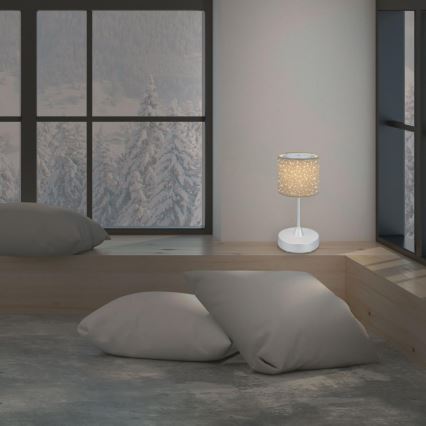 Brilo - LED Stmievateľná nabíjacia vonkajšia stolná lampa LOLE LED/3W/5V 2000mAh IP44 strieborná/béžová