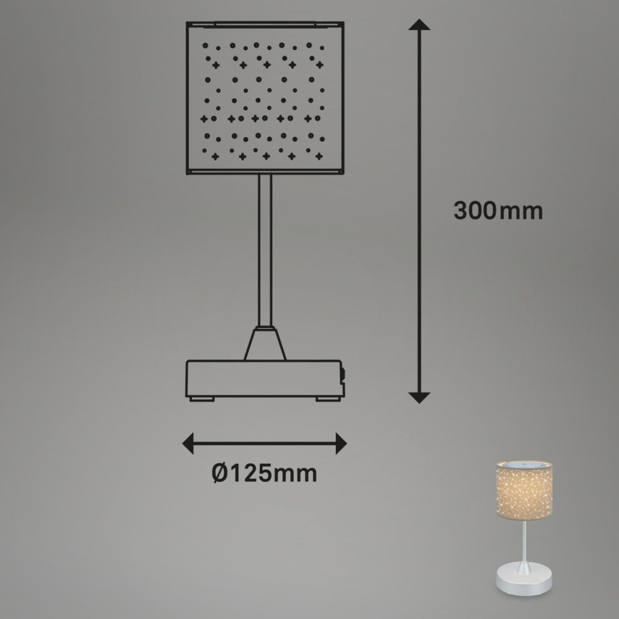 Brilo - LED Stmievateľná nabíjacia vonkajšia stolná lampa LOLE LED/3W/5V 2000mAh IP44 strieborná/béžová