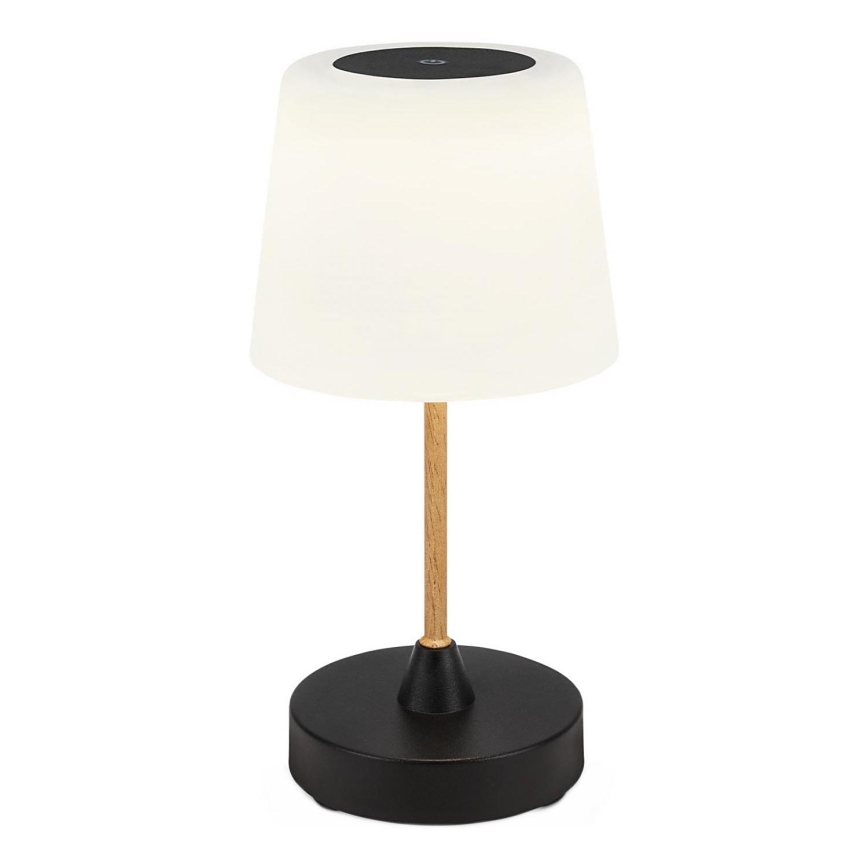 Brilo - LED Stmievateľná nabíjacia vonkajšia stolná lampa COMPA LED/3W/5V IP44 gumovník čierna/biela