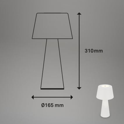 Brilo - LED Stmievateľná nabíjacia vonkajšia stolná lampa LED/3,5W/5V IP44 biela
