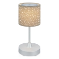 Brilo - LED stmievateľná nabíjateľná vonkajšia stolová lampa LOLE LED/3W/5V 2000mAh IP44 strieborná/béžová