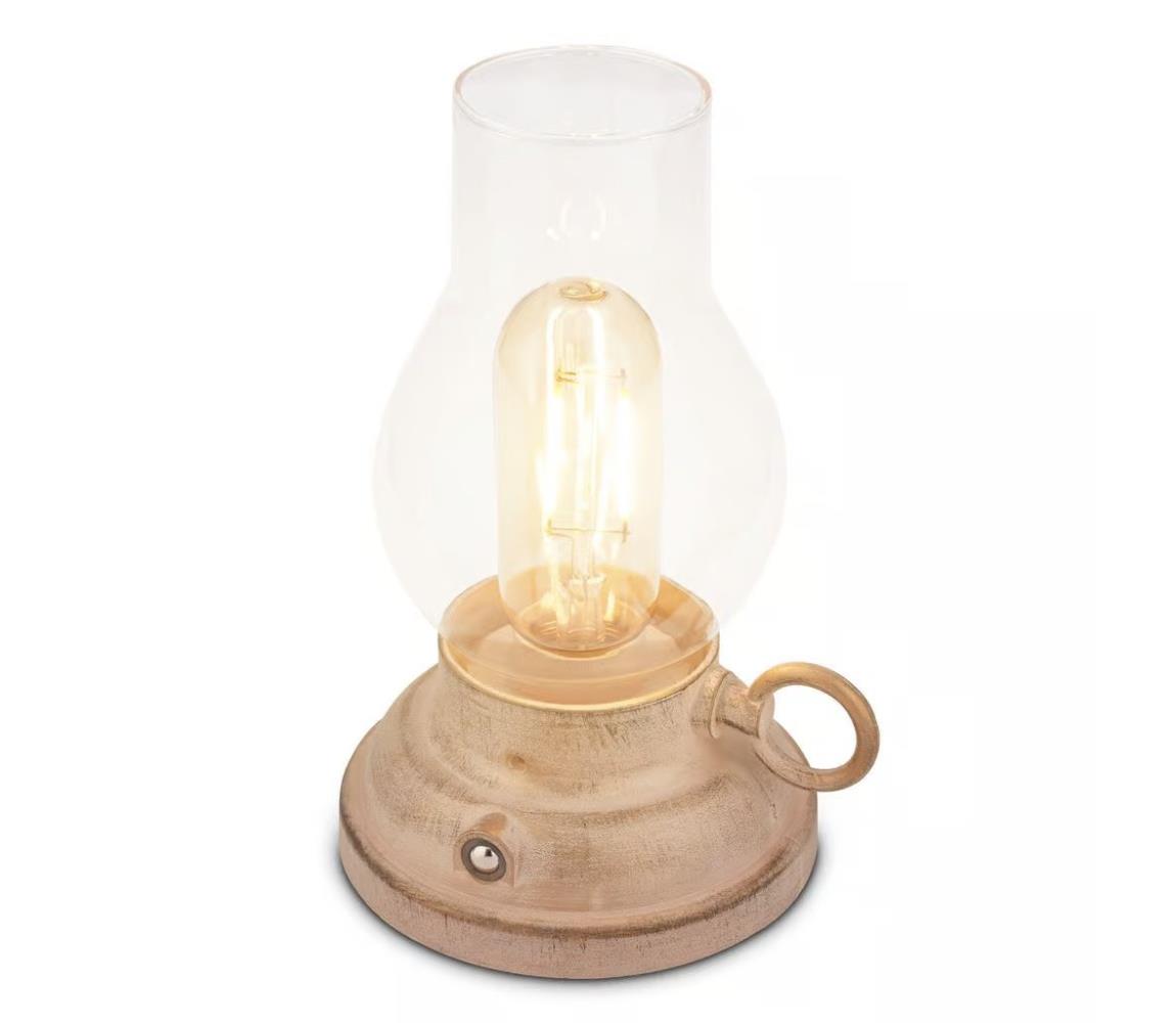 Brilo - LED stmievateľná vonkajšia nabíjateľná stolná lampa KANEA LED/1,5W/5V IP44 1200 mAh béžová 7575011