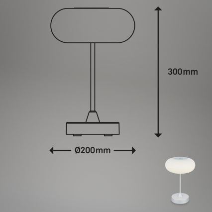 Brilo - LED Stmievateľná vonkajšia nabíjateľná stolná lampa OLANA LED/3W/5V 3300K IP44