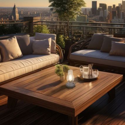 Brilo - LED stmievateľná vonkajšia nabíjacia stolová lampa KANEA LED/1,5W/5V IP44 1200 mAh antracit