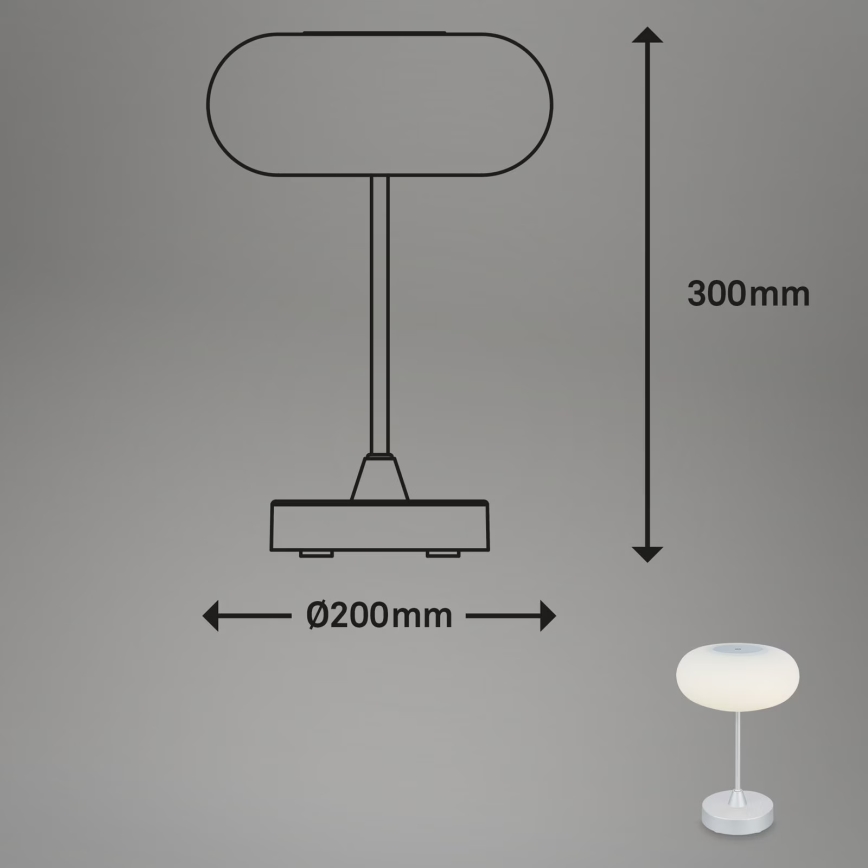 Brilo - LED stmievateľná vonkajšia nabíjateľná stolová lampa OLANA LED/3W/5V 3300K IP44 2000 mAh