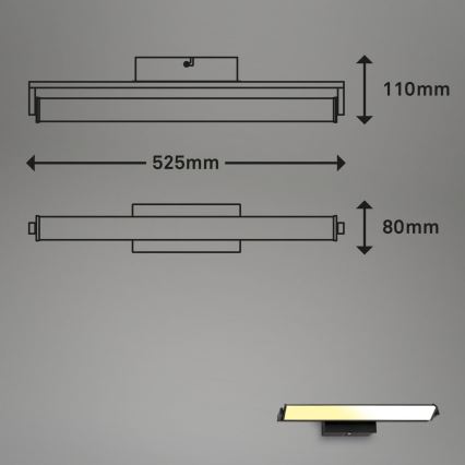 Brilo - LED Stmievateľné nástenné svietidlo LED/18W/230V 2700-4000K čierna