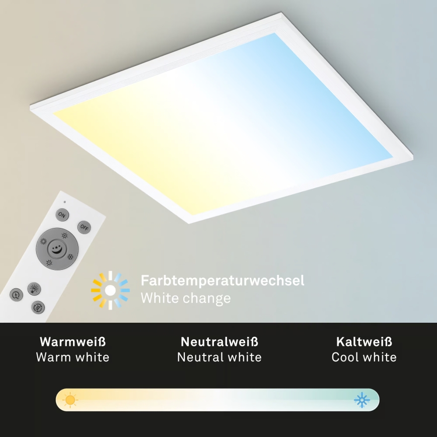 Brilo - LED stmievateľné stropné svietidlo LED/21W/230V 3000-6500K 38x38 cm biela + diaľkové ovládanie