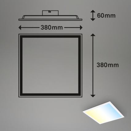 Brilo - LED stmievateľné stropné svietidlo LED/21W/230V 3000-6500K 38x38 cm biela + diaľkové ovládanie