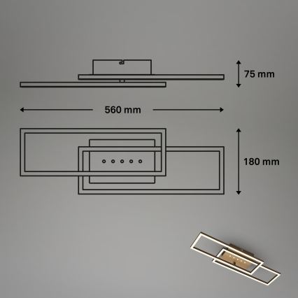 Brilo - LED Stmievateľné stropné svietidlo LED/30W/230V 3000K hnedá