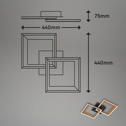 Brilo - LED Stmievateľný prisadený luster FRAME 2xLED/11W/230V