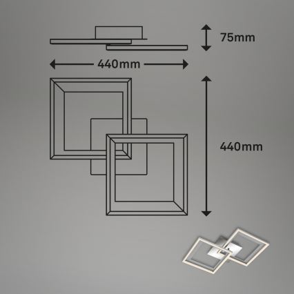 Brilo - LED Stmievateľný prisadený luster FRAME 2xLED/11W/230V