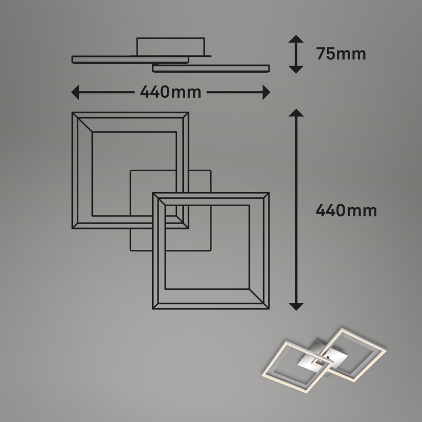 Brilo - LED Stmievateľný prisadený luster FRAME 2xLED/11W/230V