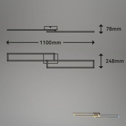 Brilo - LED Stmievateľný prisadený luster FRAME 2xLED/20W/230V 2700-5000K + diaľkové ovládanie