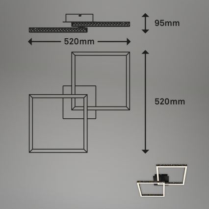 Brilo - LED Stmievateľný prisadený luster FRAME 2xLED/9W/230V