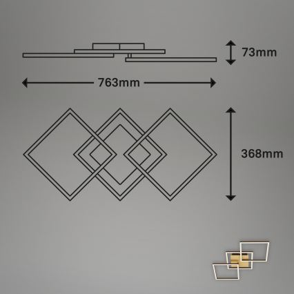 Brilo - LED Stmievateľný prisadený luster FRAME LED/30W/230V