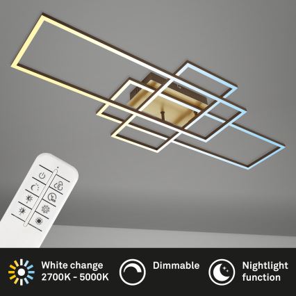 Brilo - LED Stmievateľný prisadený luster FRAME LED/51W/230V 2700-5000K hnedá/zlatá + diaľkové ovládanie