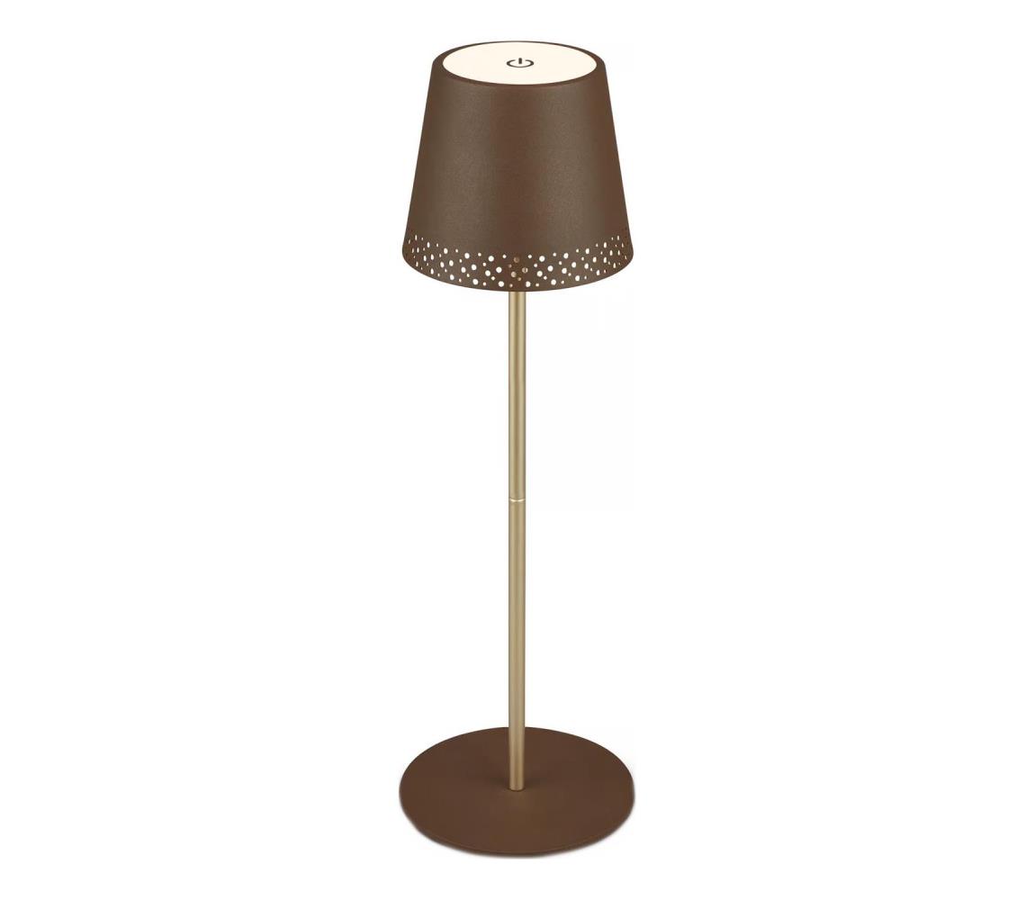 Brilo - LED stolná nabíjateľná dotyková lampa KIKI LED/2,6W/5V IP44 2600 mAh hnedá 7438-017