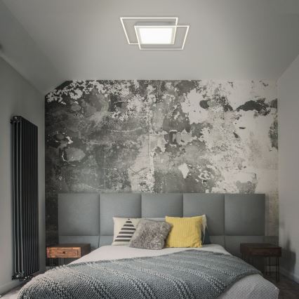 Brilo - LED stropné svietidlo 2xLED/16W/230V + LED/19W 51,5x51,5 cm matný chróm