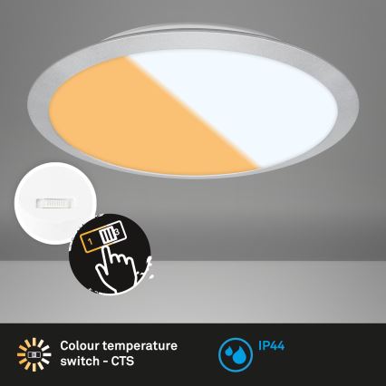 Brilo - LED kúpeľňové stropné svietidlo CTS LED/21W/230V 3000/4000K IP44 pr. 37 cm matný chróm