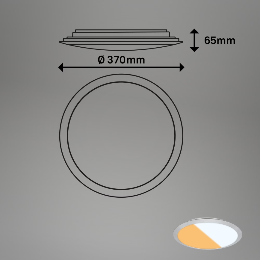 Brilo - LED kúpeľňové stropné svietidlo CTS LED/21W/230V 3000/4000K IP44 pr. 37 cm matný chróm