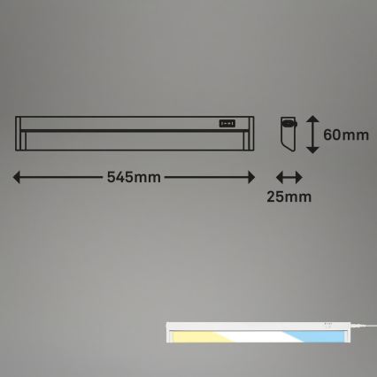 Brilo - LED svietidlo pod kuchynskú linku LED/6W/230V 2700/4000/6500K 54,5 cm biela