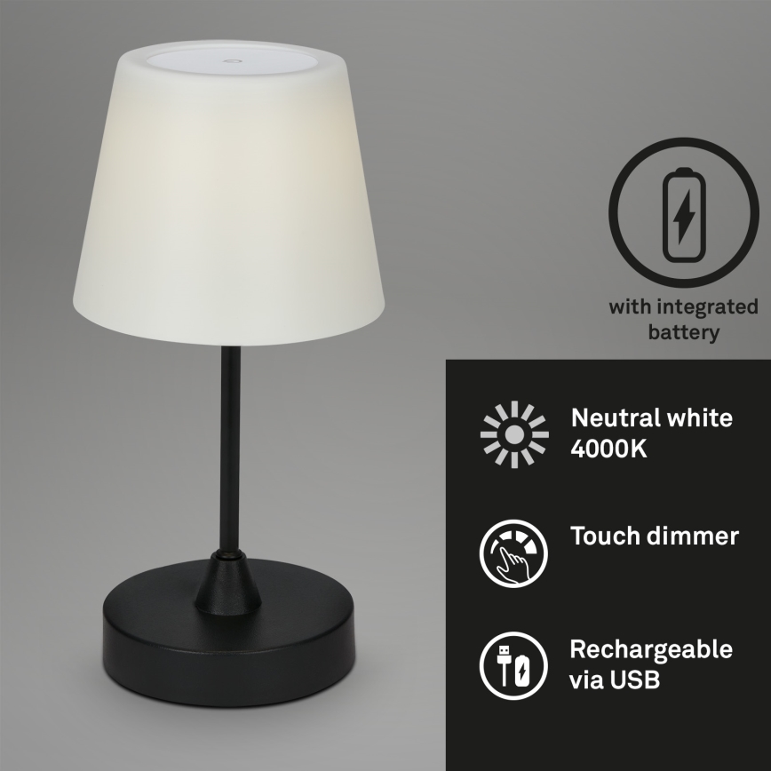 Brilo - LED Vonkajšia stmievateľná dobíjacia lampa LED/3W/5V IP44 2000 mAh