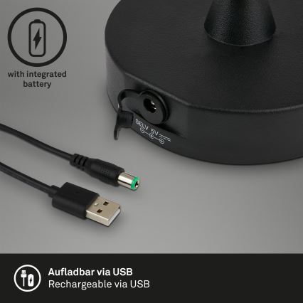 Brilo - LED Vonkajšia stmievateľná dobíjacia lampa LED/3W/5V IP44 2000 mAh