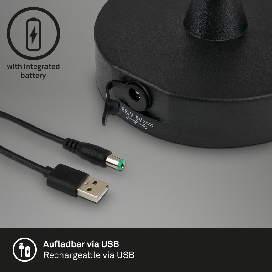 Brilo - LED Vonkajšia stmievateľná dobíjacia lampa LED/3W/5V IP44 2000 mAh