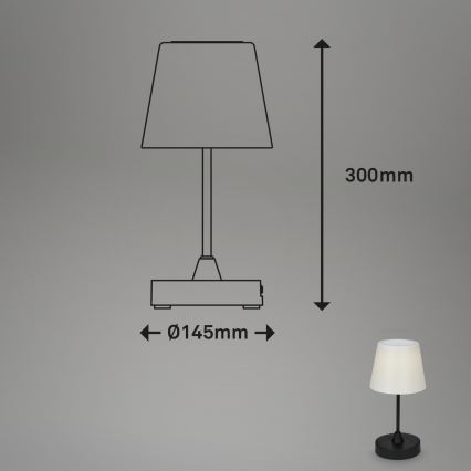 Brilo - LED Vonkajšia stmievateľná dobíjacia lampa LED/3W/5V IP44 2000 mAh