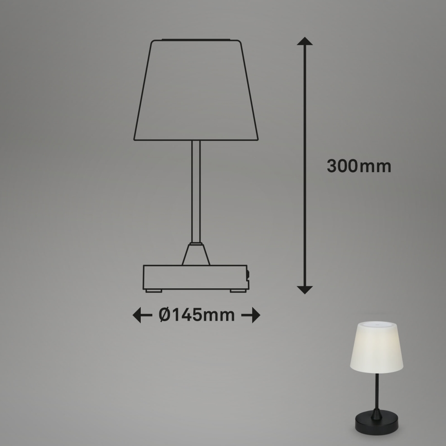 Brilo - LED Vonkajšia stmievateľná dobíjacia lampa LED/3W/5V IP44 2000 mAh