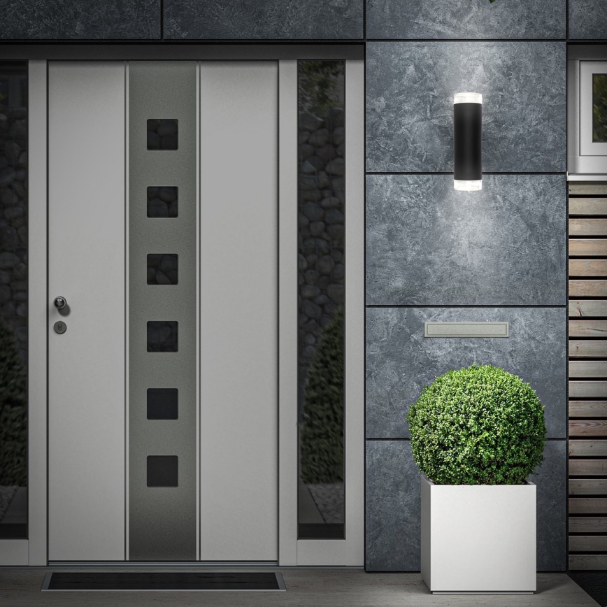Brilo - LED Vonkajšie nástenné svietidlo 2xGU10/4,7W/230V IP44 4000K čierna
