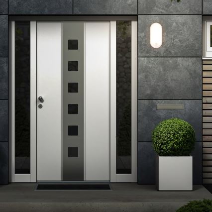 Brilo - LED vonkajšie nástenné svietidlo so senzorom pohybu a súmraku RUCH LED/12W/230V IP65 biele