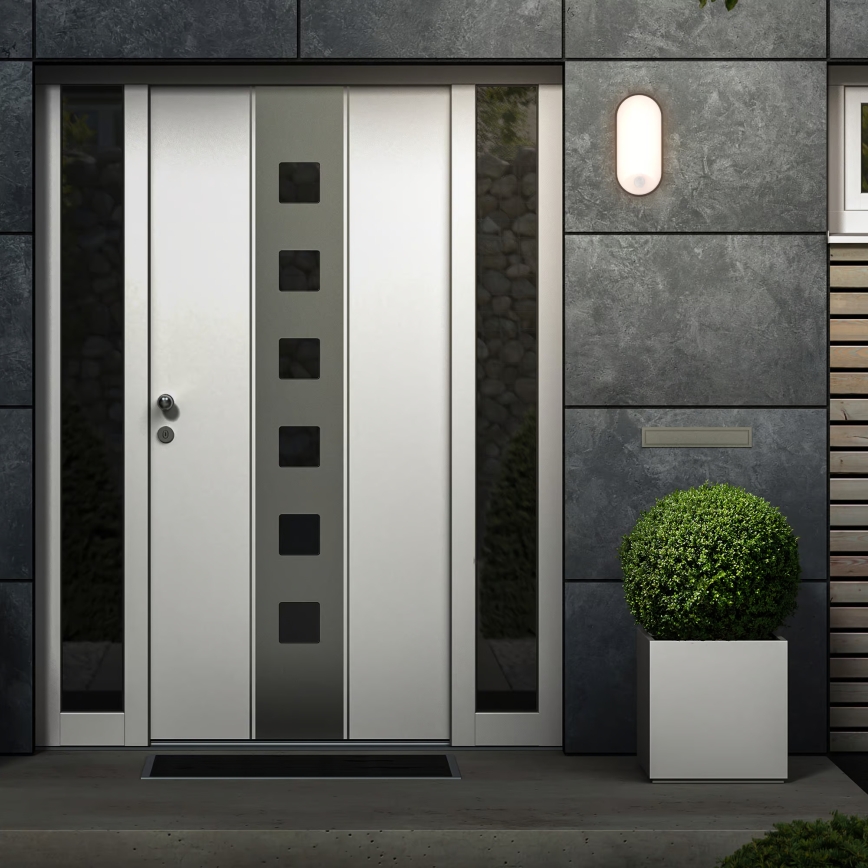 Brilo - LED vonkajšie nástenné svietidlo s pohybovým a súmrakovým senzorom RUCH LED/12W/230V IP65 čierna