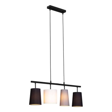Brilo - Luster na lankách 4xE27/40W/230V čierna/šedá/biela