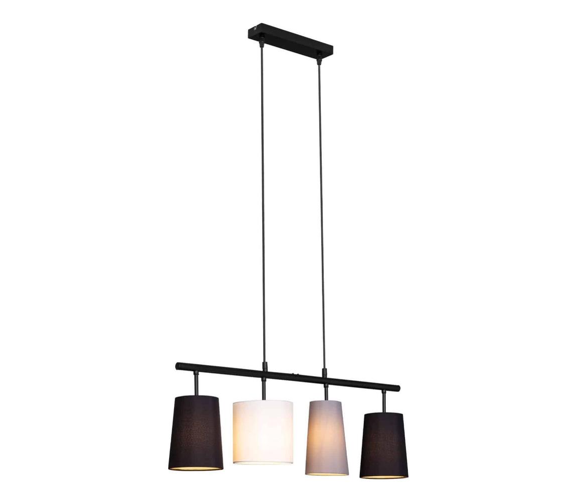 Brilo - Luster na lankách 4xE27/40W/230V čierna/šedá/biela 4002707401773