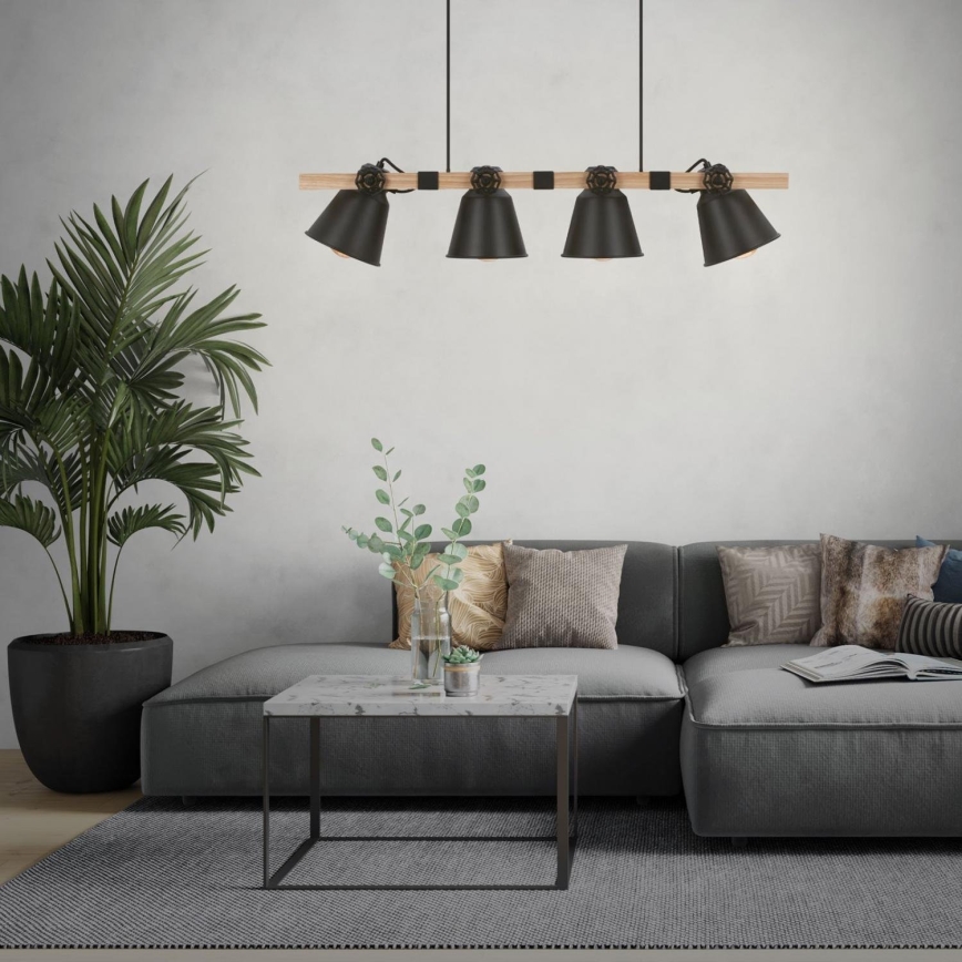 Brilo - Luster na lanku TALLE 4xE27/40W/230V kaučukovník