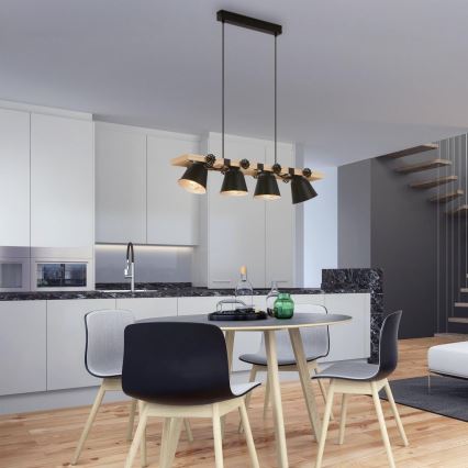 Brilo - Luster na lanku TALLE 4xE27/40W/230V kaučukovník