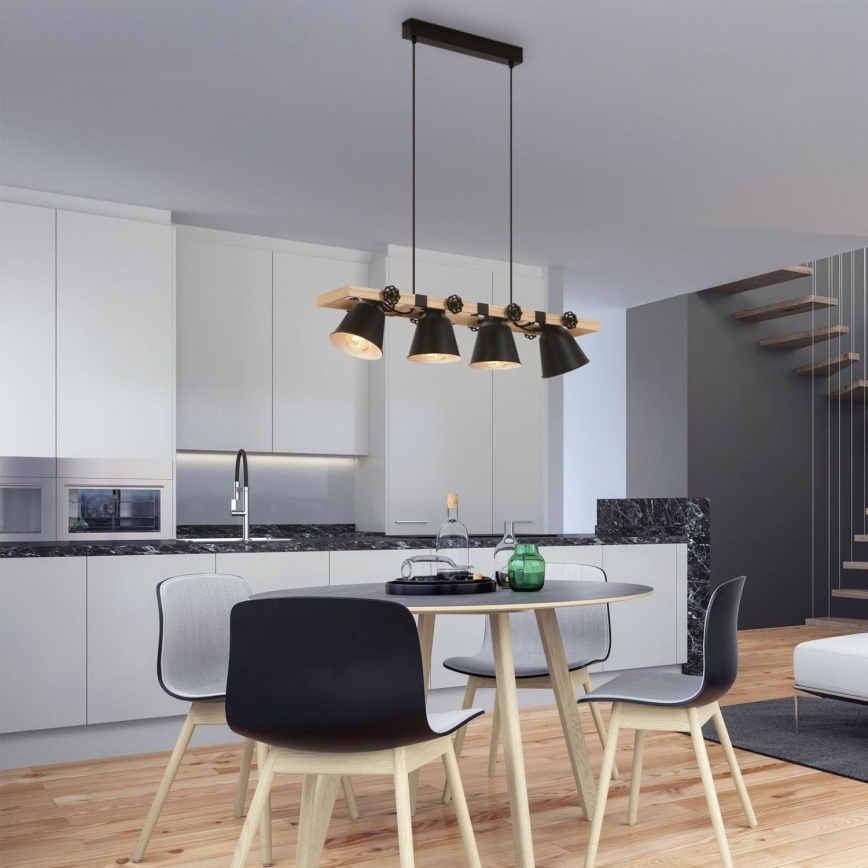 Brilo - Luster na lanku TALLE 4xE27/40W/230V kaučukovník