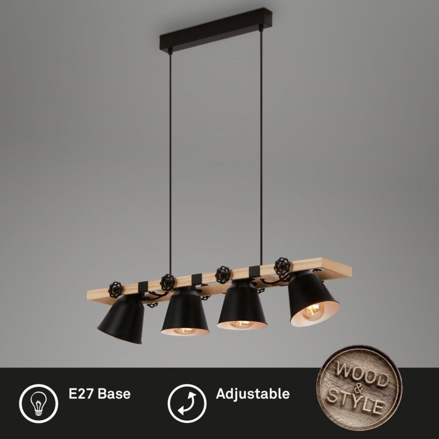 Brilo - Luster na lanku TALLE 4xE27/40W/230V kaučukovník