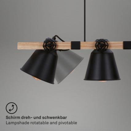 Brilo - Luster na lanku TALLE 4xE27/40W/230V kaučukovník