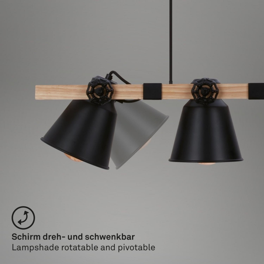 Brilo - Luster na lanku TALLE 4xE27/40W/230V kaučukovník
