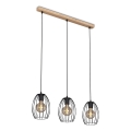 Brilo - Luster na lanku WAKTU 3xE27/60W/230V kaučukovník