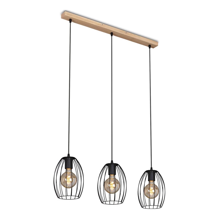 Brilo - Luster na lanku WAKTU 3xE27/60W/230V kaučukovník