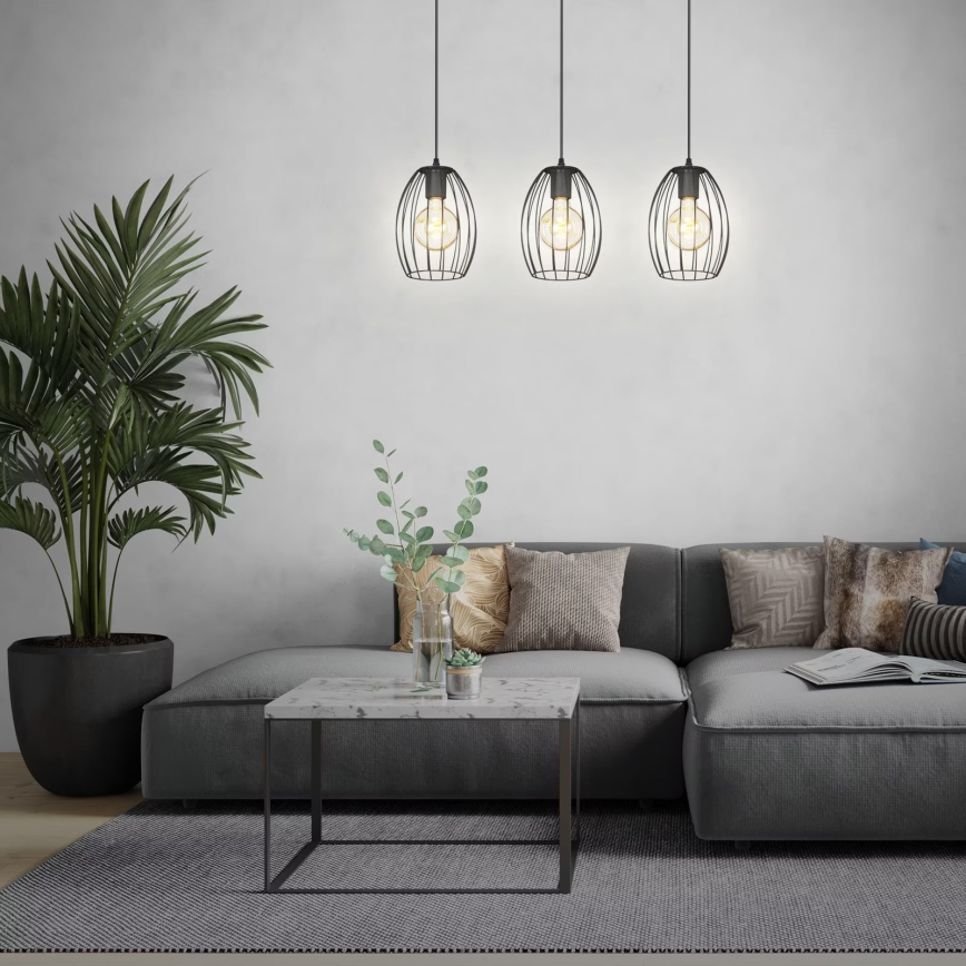Brilo - Luster na lanku WAKTU 3xE27/60W/230V kaučukovník