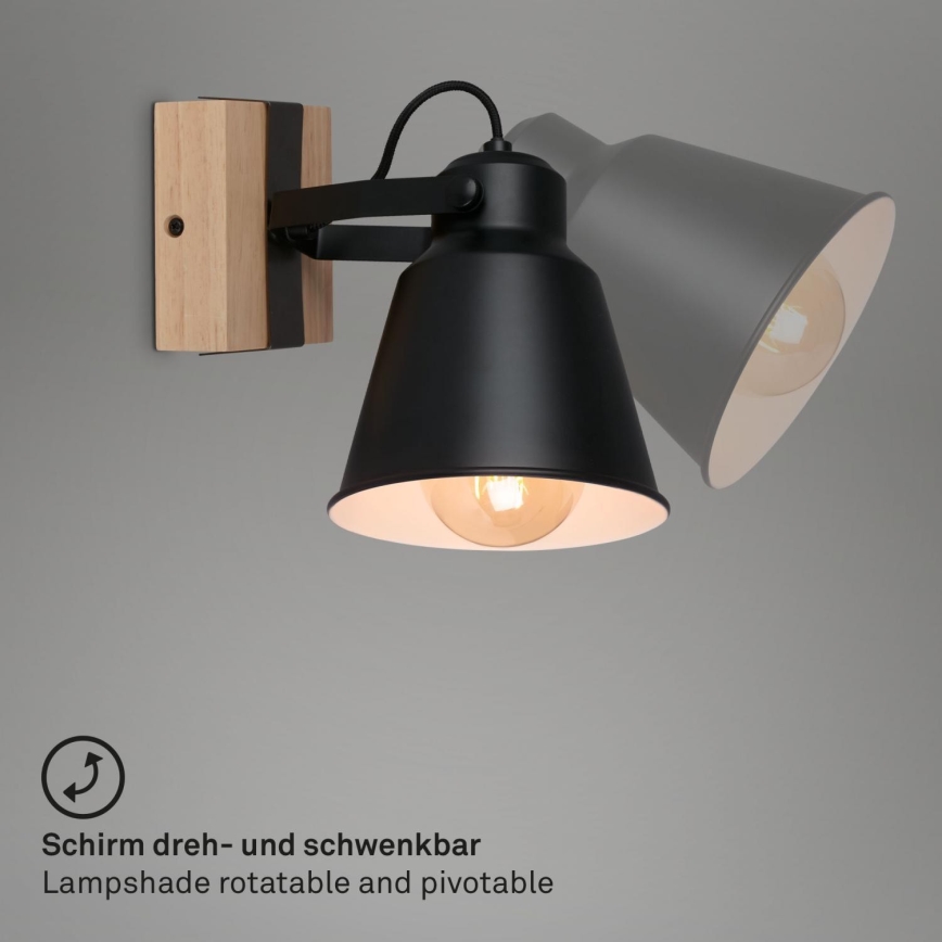 Brilo - Nástenné bodové svietidlo TALLE  1xE27/40W/230V kaučukovník