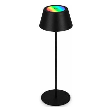 Brilo - RGB LED stmievateľná nabíjateľná dotyková vonkajšia stolová lampa KIKI LED/2,6W/5V IP44 2600 mAh čierna