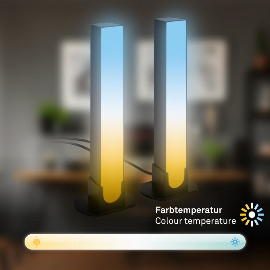 Brilo - SADA 2x LED RGBIC Stmievateľná stolná lampa LED/12W/230V 3000-6500K Wi-Fi Tuya