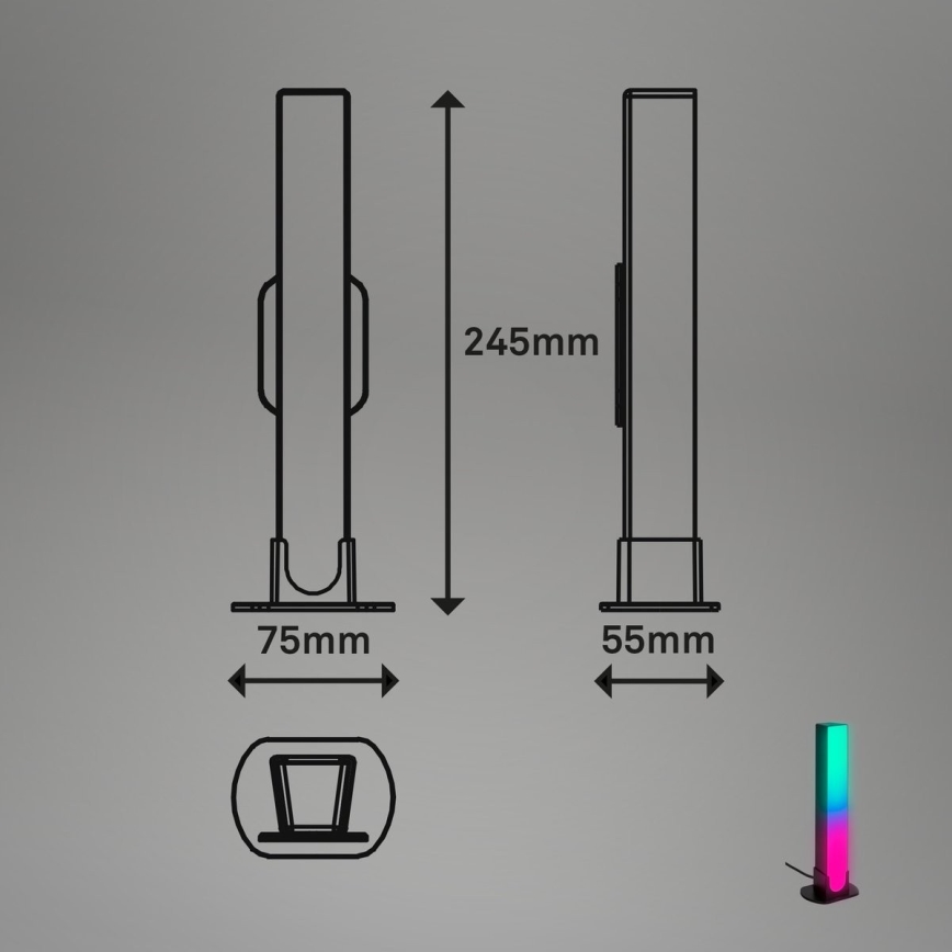 Brilo - SADA 2x LED RGBIC Stmievateľná stolná lampa LED/12W/230V 3000-6500K Wi-Fi Tuya
