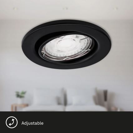 Brilo - SADA 3x LED Kúpeľňové podhľadové svietidlo 1xGU10/5W/230V IP23 čierna